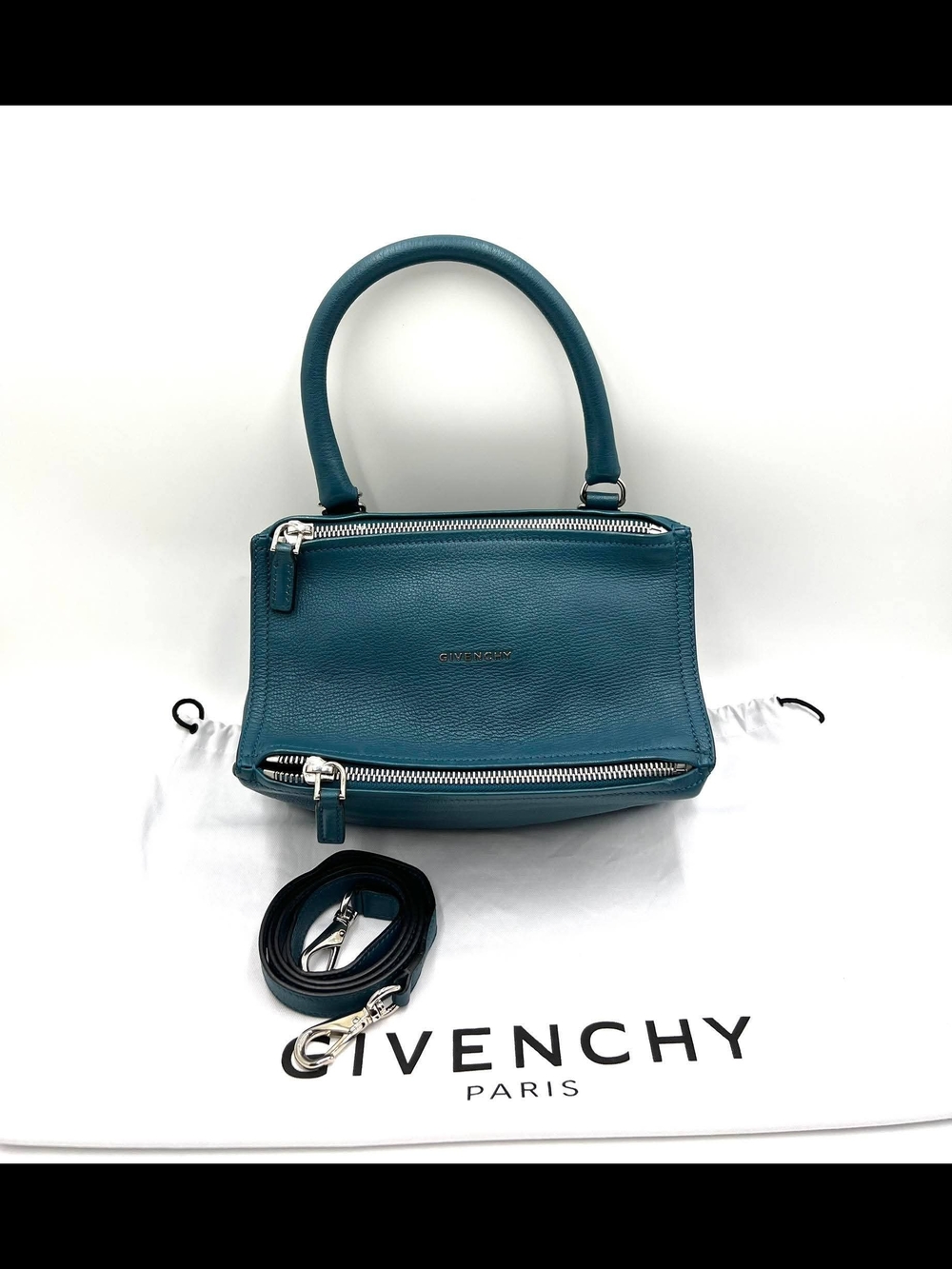 Givenchy Teal Leather Top-Handle Bag
